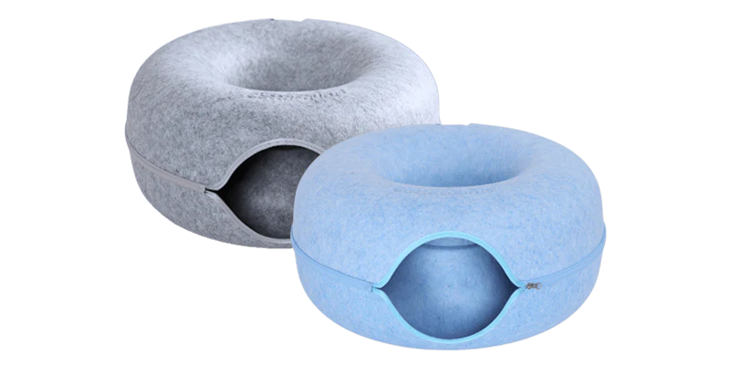 Donut Cat Bed Interactive Tunnel