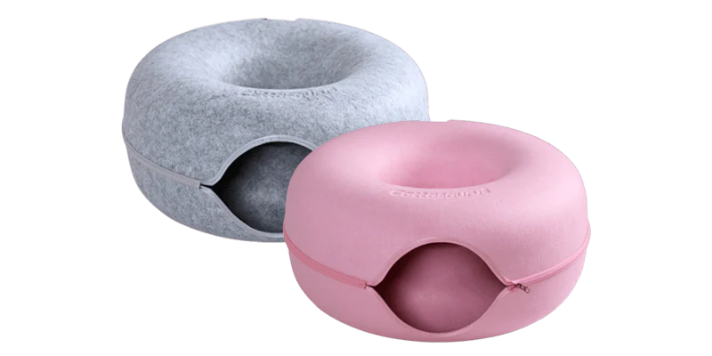 Donut Cat Bed Interactive Tunnel