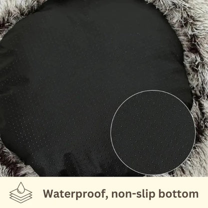 Soft Plush Pet Bed with Cover Round Cat Bed
