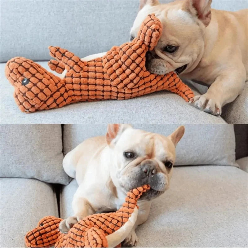 Interactive Squeaky Dinosaur Plush Toy for Dogs
