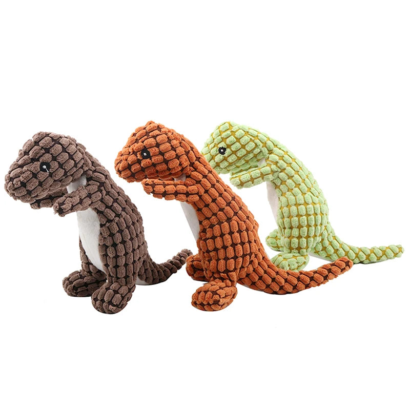 Interactive Squeaky Dinosaur Plush Toy for Dogs